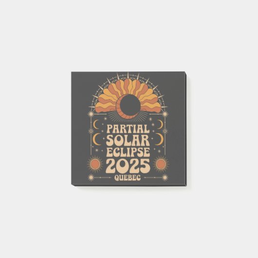Partial Solar Eclipse 2025 Quebec Kanada Post-it Klebezettel (Vorderseite)
