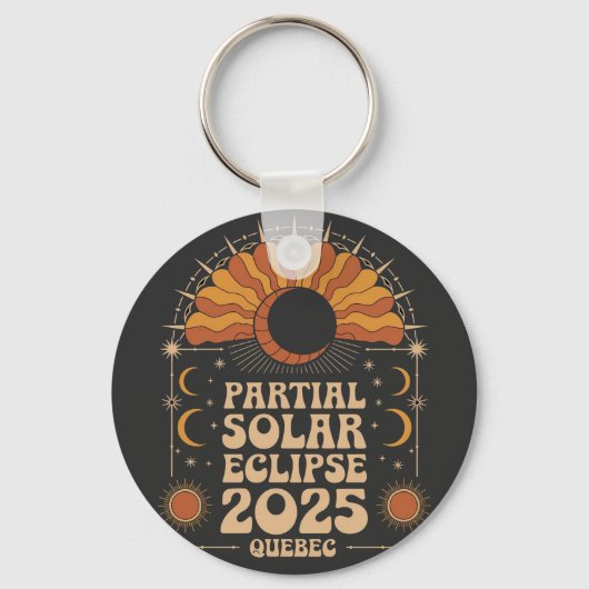Partial Solar Eclipse 2025 Quebec Kanada Schlüsselanhänger (Vorderseite)