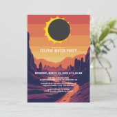 Partial Solar Eclipse 2025 Watch-Party Einladung (Stehend Vorderseite)