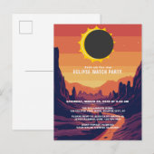 Partial Solar Eclipse 2025 Watch-Party Einladung (Vorne/Hinten)