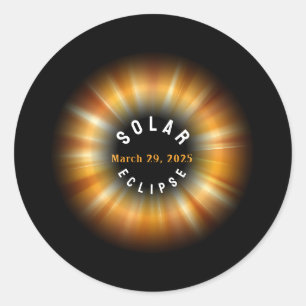 Partial Solar Eclipse American Event 3.29.2025 Runder Aufkleber