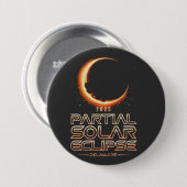 Partial Solar Eclipse New Jersey 2025 Button (Vorne & Hinten)