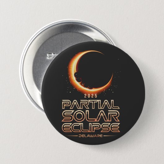 Partial Solar Eclipse New Jersey 2025 Button (Vorne & Hinten)