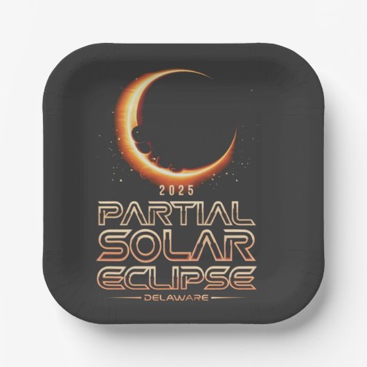 Partial Solar Eclipse New Jersey 2025 Pappteller (Vorderseite)