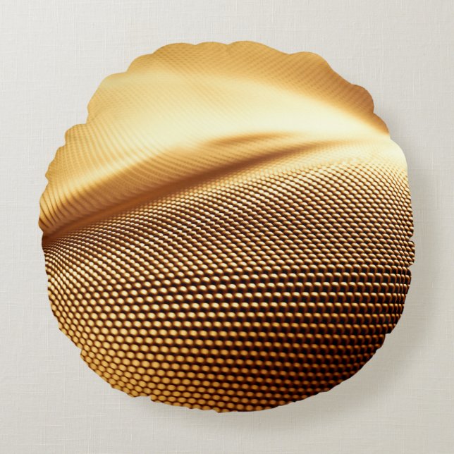 Particle drapery luxury gold background. 3d illust rundes kissen (Vorderseite)