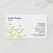 Particle Tracks - Martian Green auf Weiß Visitenkarte (Rückseite)