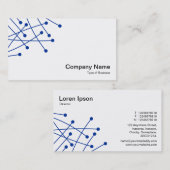 Particle Tracks - Navy Blue on White Visitenkarte (Vorne/Hinten)