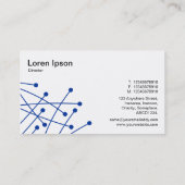 Particle Tracks - Navy Blue on White Visitenkarte (Rückseite)