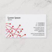 Particle Tracks - Red on White Visitenkarte (Rückseite)