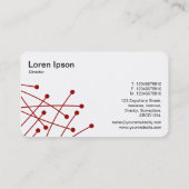 Particle Tracks - Ruby Red on White Visitenkarte (Rückseite)