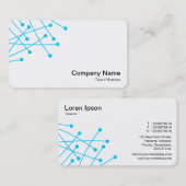 Particle Tracks - Sky Blue on White Visitenkarte (Vorne/Hinten)