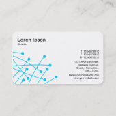 Particle Tracks - Sky Blue on White Visitenkarte (Rückseite)