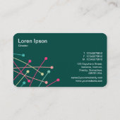 Partikel-Bahnen - Farben 01 auf DK-Grün 004840 Visitenkarte (Rückseite)