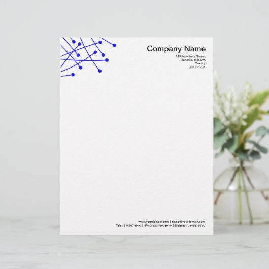 Partikelspuren - blau briefbogen (Stehend Vorderseite)