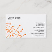 Partikelspuren - Orange auf Weiß Visitenkarte (Rückseite)