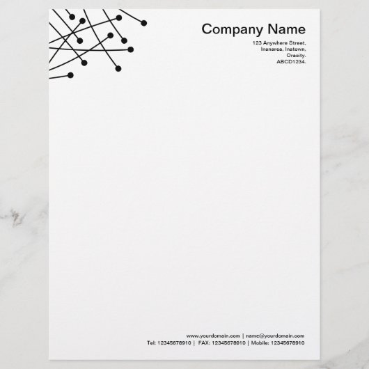 Partikelspuren - Schwarz Briefkopf (Vorderseite)