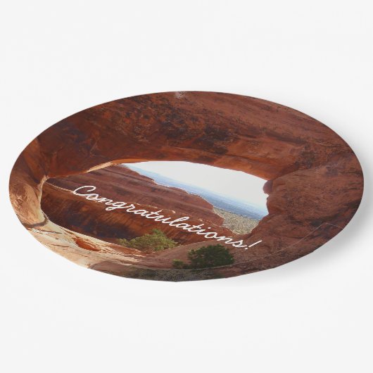 Partition Arch at Arches Nationalpark Pappteller (Schrägansicht)