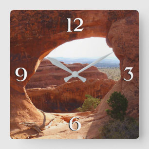 Partition Arch I im Arches National Park Quadratische Wanduhr