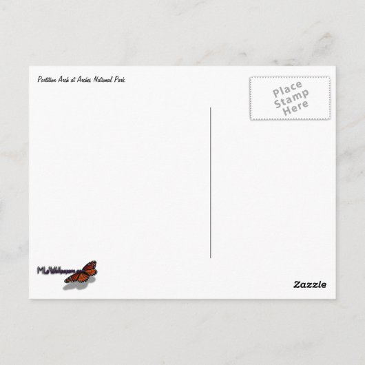 Partition Arch II beim Arches Nationalpark Postkarte (Rückseite)