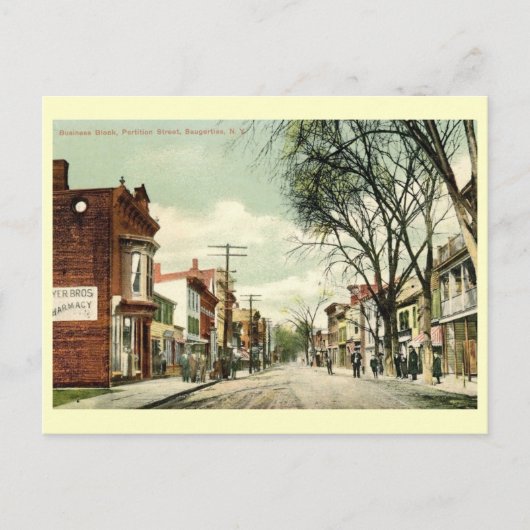Partition St., Saugerties, New York Vintag Postkarte (Vorderseite)