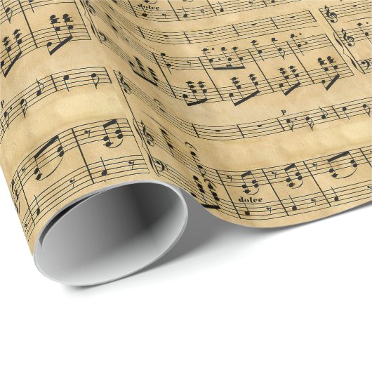 Partitur-alter Pergamentpapier-Entwurf Geschenkpapier (Rolleneckpunkt)