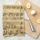 Partitur-alter Pergamentpapier-Entwurf Geschirrtuch (Viertel Falte)