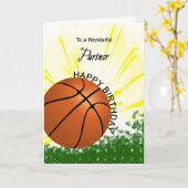 Partner Basketball Geburtstagskarte Karte (Gelbe Blume)
