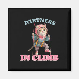 Partner beim Klettern Lustiges Boulder-Design für Magnet
