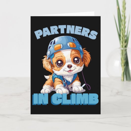 Partner beim Klettern Lustiges Boulderdesign für e Karte (Vorderseite)
