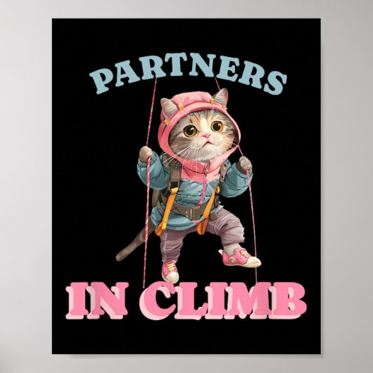 Partner beim Klettern Lustiges Boulderdesign für e Poster (Vorne)