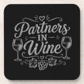 Partner beim Wein Getränkeuntersetzer (Vorderseite)