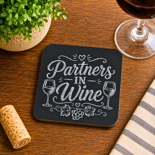 Partner beim Wein Getränkeuntersetzer