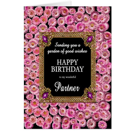 Partner Birthday Pink Daisies (Vorne)