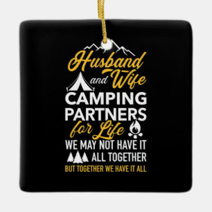 Partner für das Camping von Ehemann und Ehefrau Keramikornament