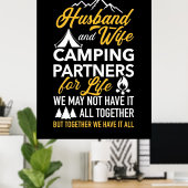 Partner für das Camping von Ehemann und Ehefrau Poster (Heimbüro)