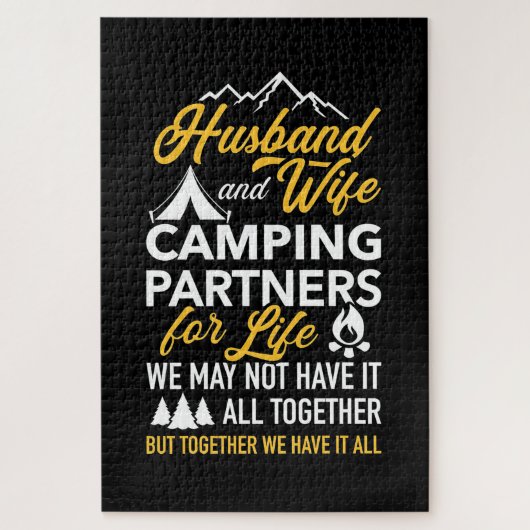 Partner für das Camping von Ehemann und Ehefrau Puzzle (Vertikal)