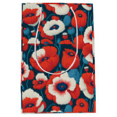 Partner für die blorrote und weiße Blume Mittlere Geschenktüte (Vorderseite)