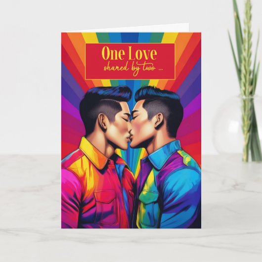 Partner Gay Anniversary Rainbow American Karte (Vorderseite)