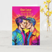 Partner Gay Anniversary Rainbow Pop Art LGBTQ Karte (Gelbe Blume)