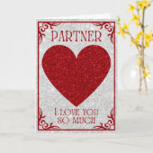 Partner Glitzer Valentine Card Karte (Gelbe Blume)