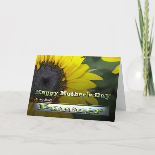 Partner Happy Mother's Day Sonnenblume Karte (Vorderseite)