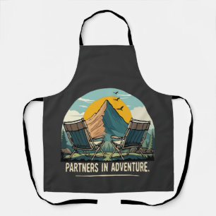 Partner im Abenteuer Retro-Berg-Camping-Design Schürze