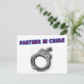 Partner in der kriminellen Links Handschelle Postkarte (Stehend Vorderseite)