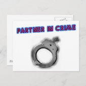 Partner in der kriminellen Links Handschelle Postkarte (Vorne/Hinten)
