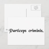 Partner in Kriminalität. Postkarte (Vorne/Hinten)