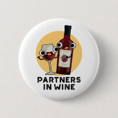 Partner in Wein Funny Drink Pub Button (Vorderseite)