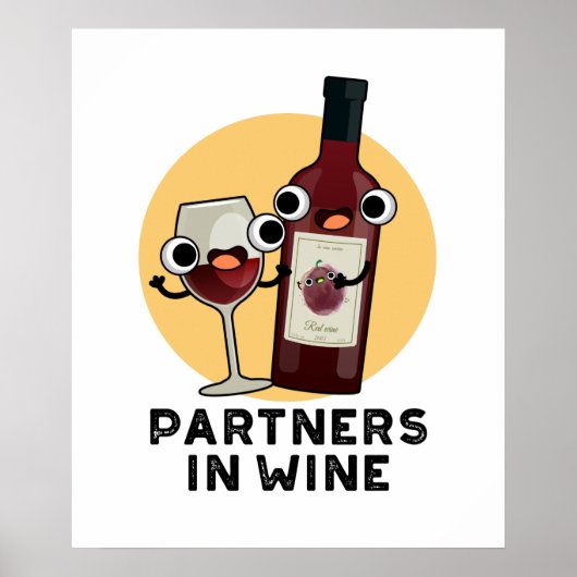 Partner in Wein Funny Drink Pub Poster (Vorne)