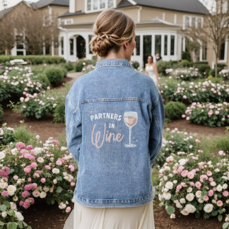 Partner in Wein Rose Wein Champagner Bubbly Lover Jeansjacke