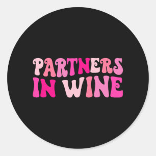 Partner in Wein trinken Junggeselinnen-Abschied Ma Runder Aufkleber