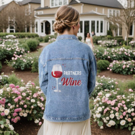 Partner in Wine Friends Beste Freundinnen Junggese Jeansjacke